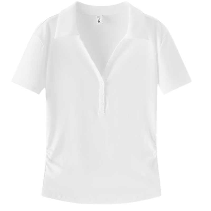 Semir Women's Summer Short Pleated Slim Fit Polo Shirt 2026 Cool Shoulder Top 109326115007