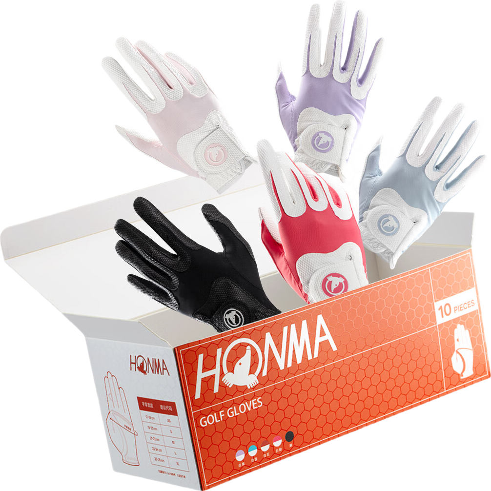 HONMA Golf Gloves Bulk Pack 10pcs Non-Slip Men's Size L