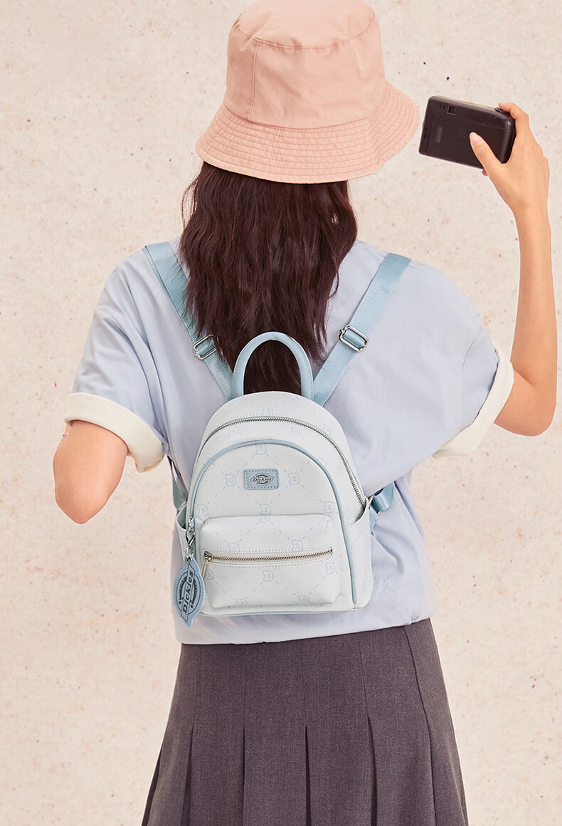 Dickies Backpack for Women, Lightweight Versatile Cute Classic Schoolbag Fashionable All-Over Print Commuter Travel Bag in Cinnamon Pink 13