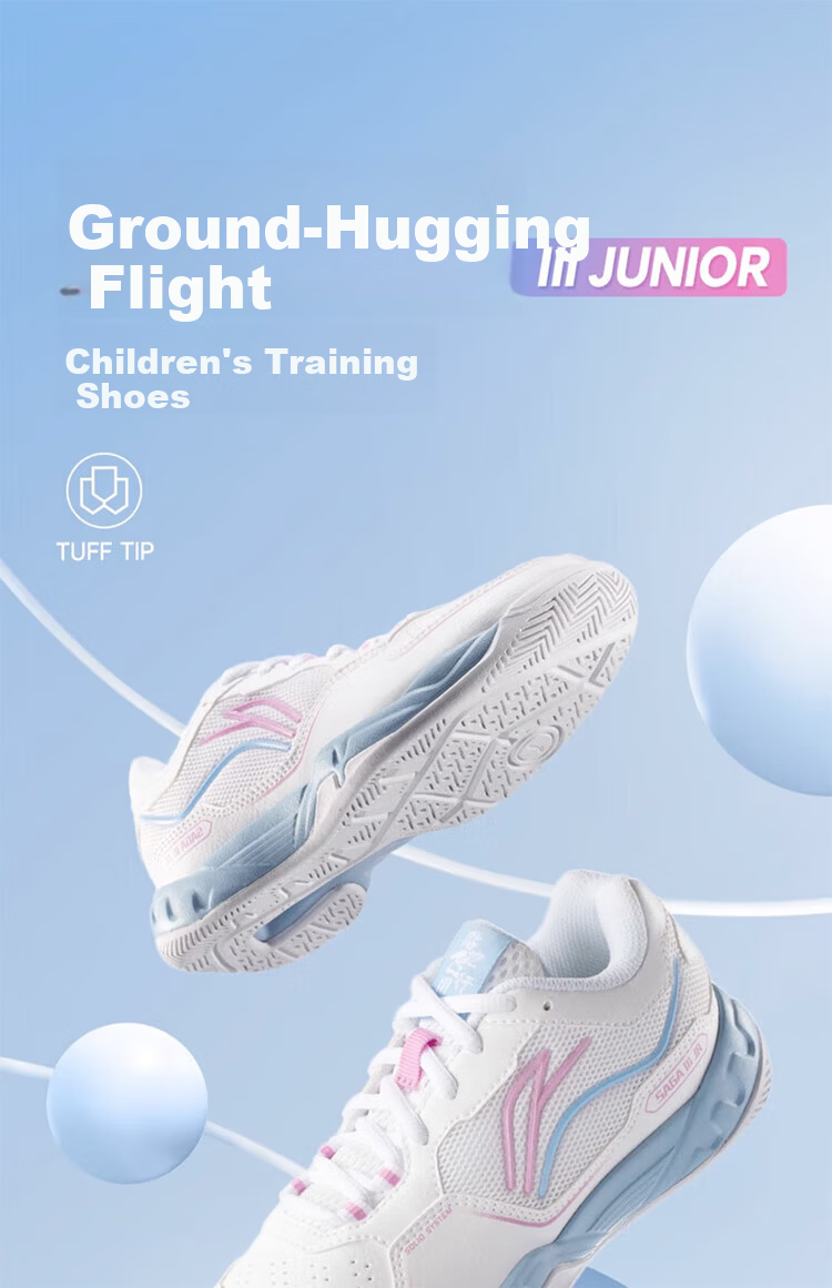 LI-NING Children's Badminton Shoes Flying Close to the Ground 3JR Training Shoes Standard White AYTV002-1 Size 34 2