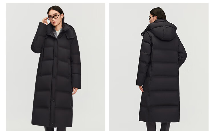 Bosideng Off-Season Women's Winter Goose Down Thickened Hooded Business Commuter Versatile Extra Long Coat 16