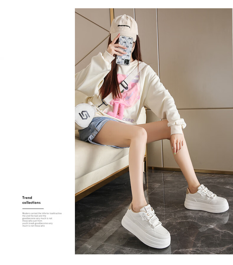 Cartelo Crocodile Women's Casual Shoes Fashion White Sneakers Spring Thick Sole Versatile Sports Shoes 1687 Mika Size 37 4