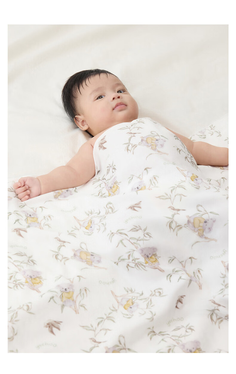 YEEHOO Baby Swaddle Sleeping Bag Double-Layer Soft Antibacterial Large Newborn Blanket Koala 90*90CM 15