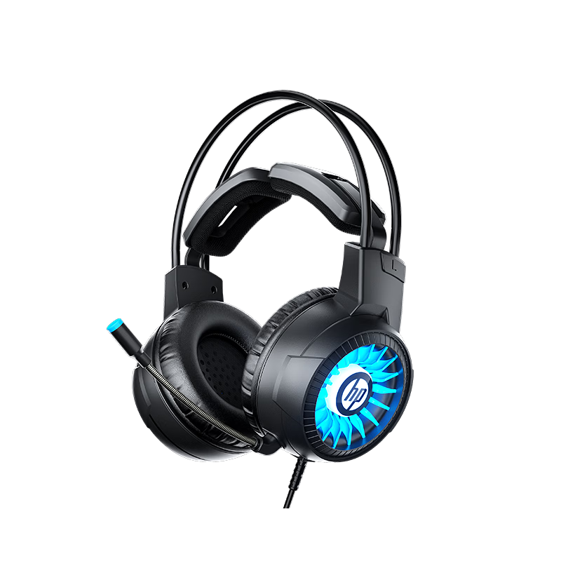 HP Over-Ear Gaming Headset Wired Earphones with Noise-Cancelling Microphone 7.1 Surround Sound for Delta Operation Game Internet Cafe Laptop Desktop Compatible