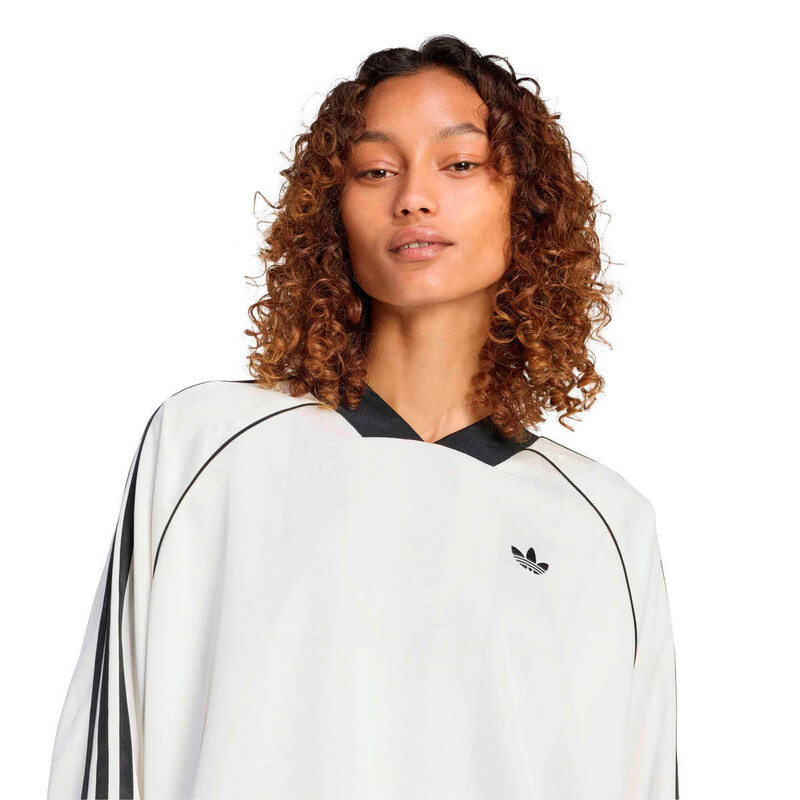 Adidas Originals Women's 3S JAQUARD LS Long Sleeve Top KG3711 White XL 4