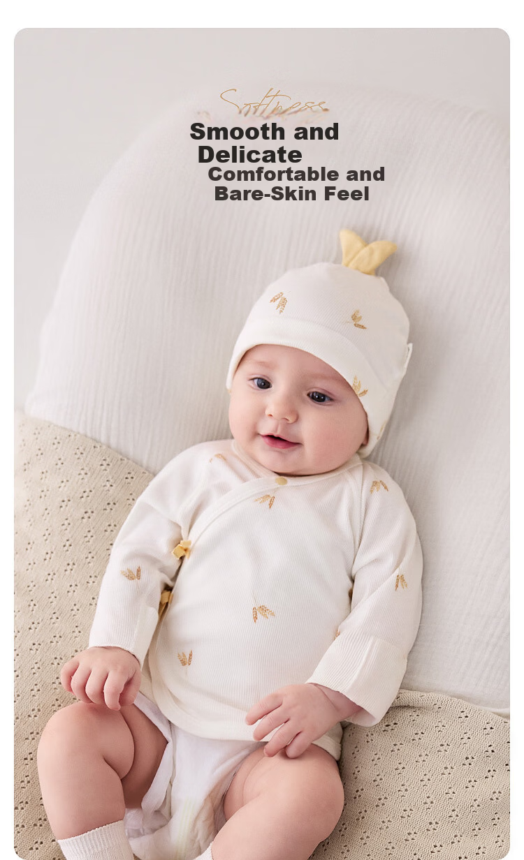 Babylove Newborn Half-Back Shirt Spring and Autumn Modal Cotton Top Infant Baby Monk Suit Baby Clothes Shisui Collection 1