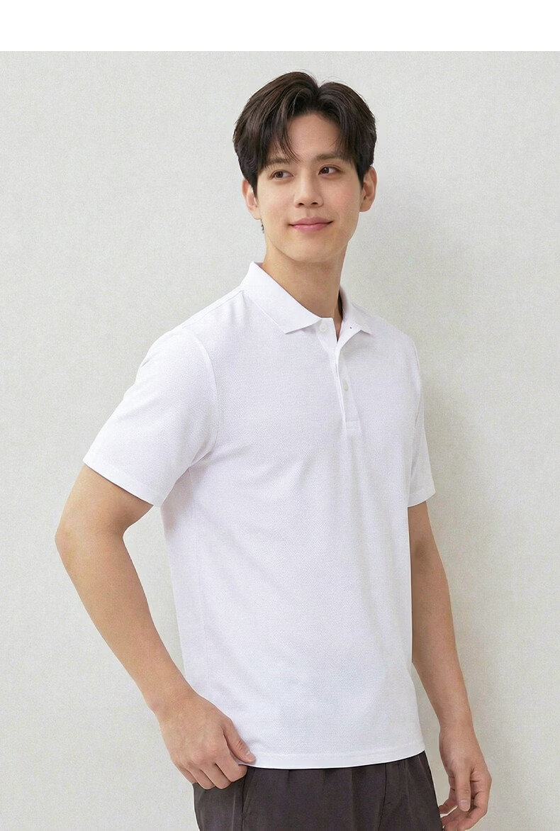 Romon Ice Silk Short Sleeve T-Shirt Men's Summer Business Casual Polo Collar Base Shirt Middle-aged and Young Dad Men's Wear 8
