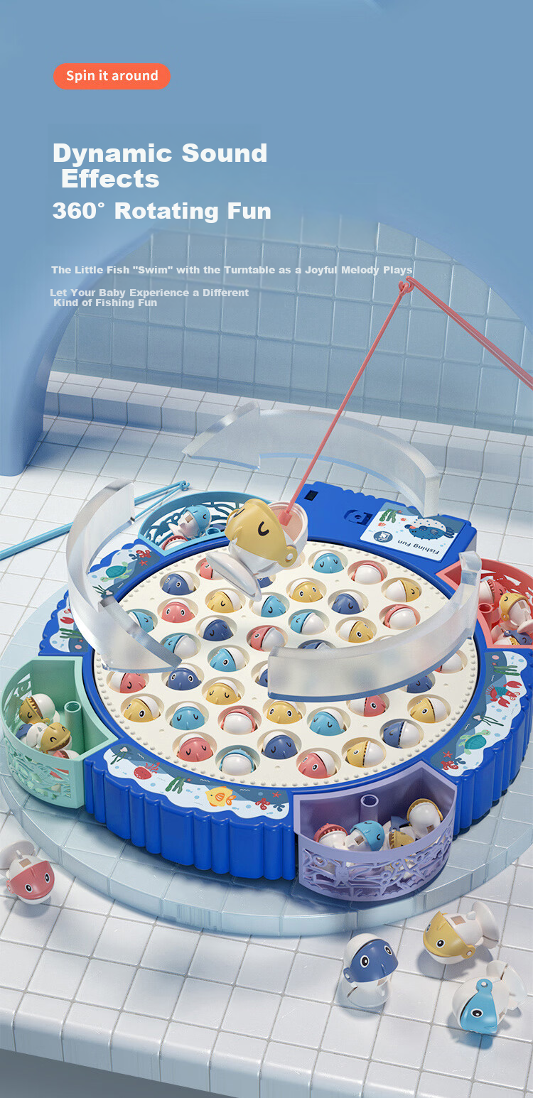 COODORA Fishing Toy for 1-3 Years Old Large Baby Electric Music Magnetic Early Education Educational New Year Gift 4