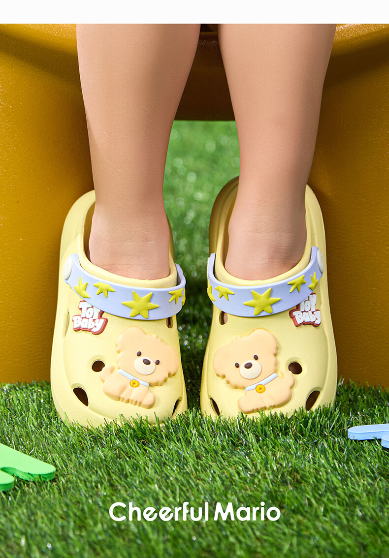 Cheerful Mario Girls Baby Clog Shoes Children's Princess Sandals Summer Soft Sole Breathable 1-3 Years Toddler Boys Cool Slippers 20