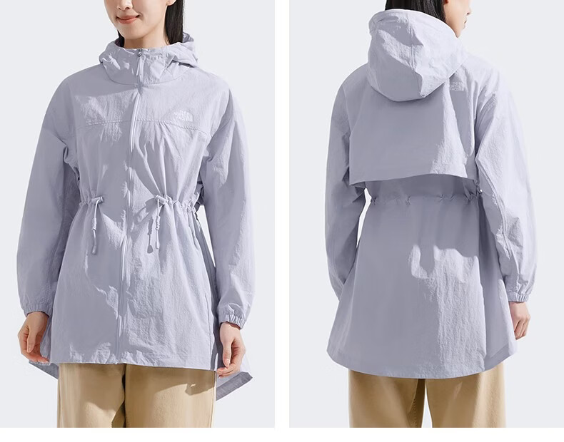 The North Face Women's Windproof and Sun Protection Outdoor Mid-Length Waist-Fitting Jacket 8C0Z Pink/0SO XL 6