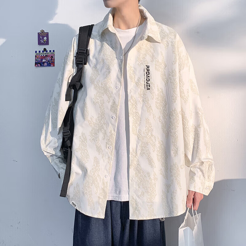 MARK FAIRWHALE Men's Short-Sleeve Shirt, Summer Collared Half-Sleeve Top, Loose Casual Wear Jacket, White, XL 13