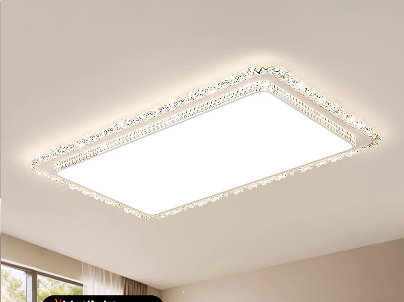 AUX American Pure Eye Protection AI Voice Smart Living Room Ceiling Light LED Main Light Luxury Crystal Modern Minimalist 1
