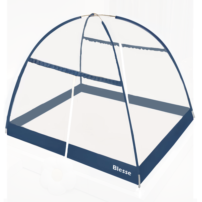 Nanjiren Kids and Adults Mosquito Net Mongolian Style Pop-up Mosquito Net with Frame 1.5x2m Foldable Anti-Fall Bedroom Home Use