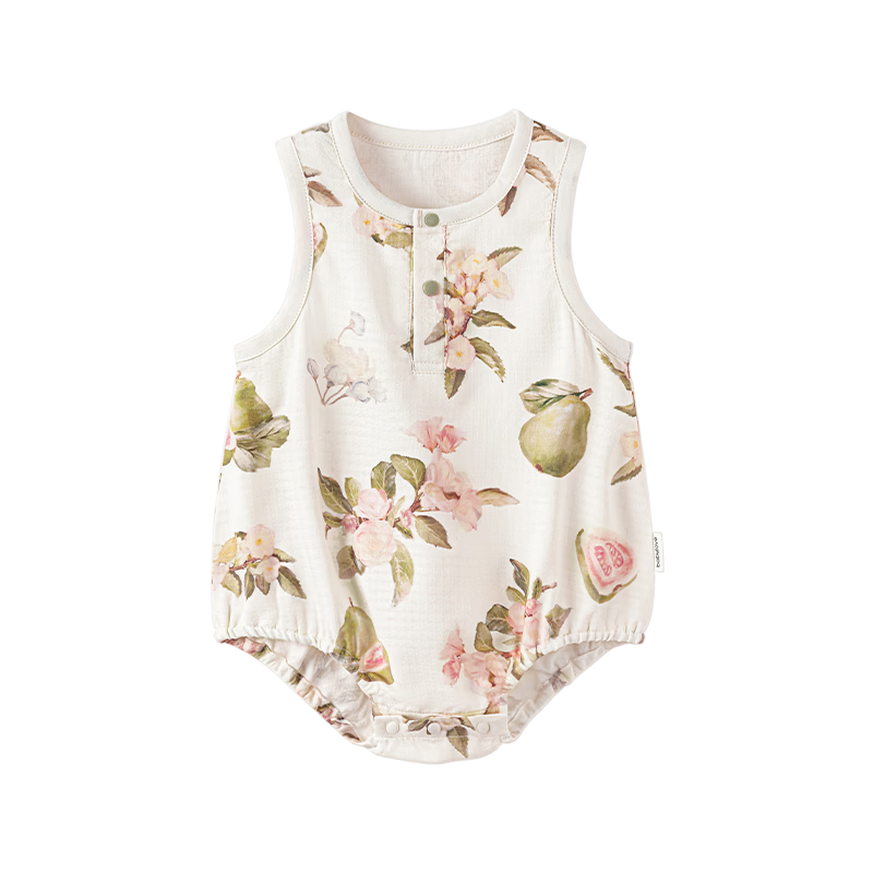 Babylove Bobo Fruit Tea Baby Romper Summer Thin Bamboo Cotton Camellia Breathable Sleeveless Triangle Jumpsuit