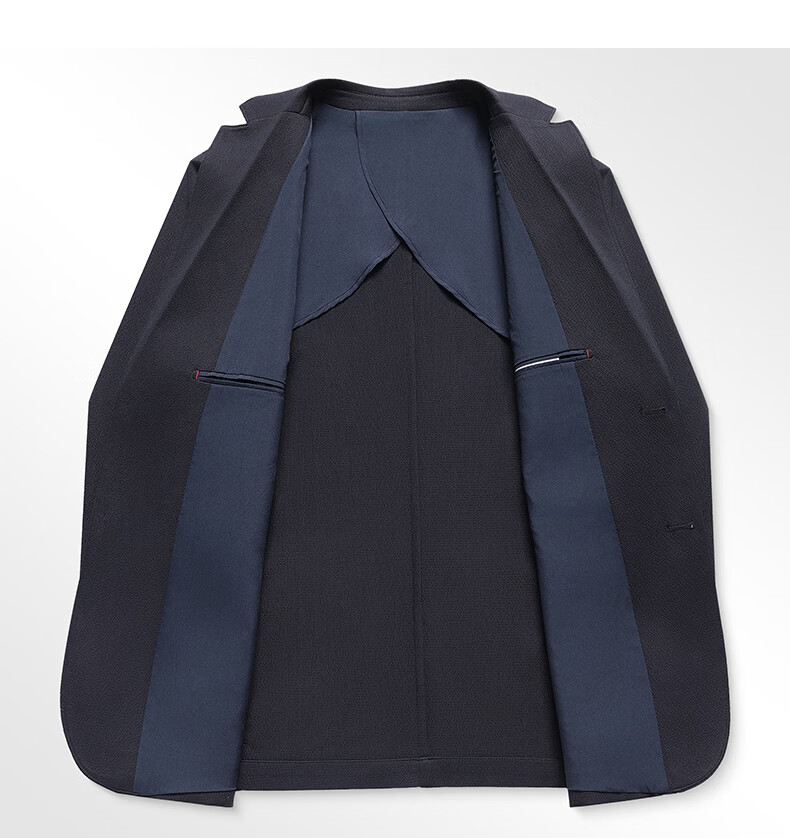 FIRS Men's Spring Summer Thin Ice Silk Bubble Yarn Half-Lined Suit Jacket Workwear Blazer 12