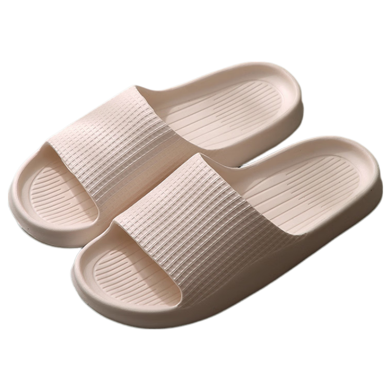 Qiumuxi Non-Slip Slippers Men Indoor Home Bathroom Soft Thick Sole Silent Couple Caramel 44-45