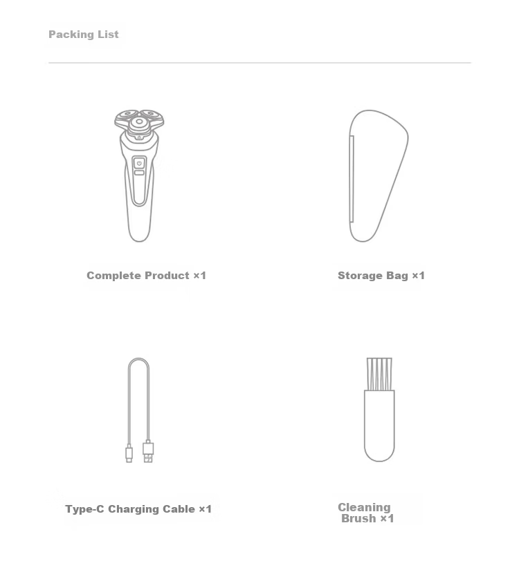Mijia Electric Shaver Pro Blue Long Battery Life Waterproof Wear-Resistant Blade Smart Speed Sensing Gift for Boyfriend New Year Valentine's Day 25