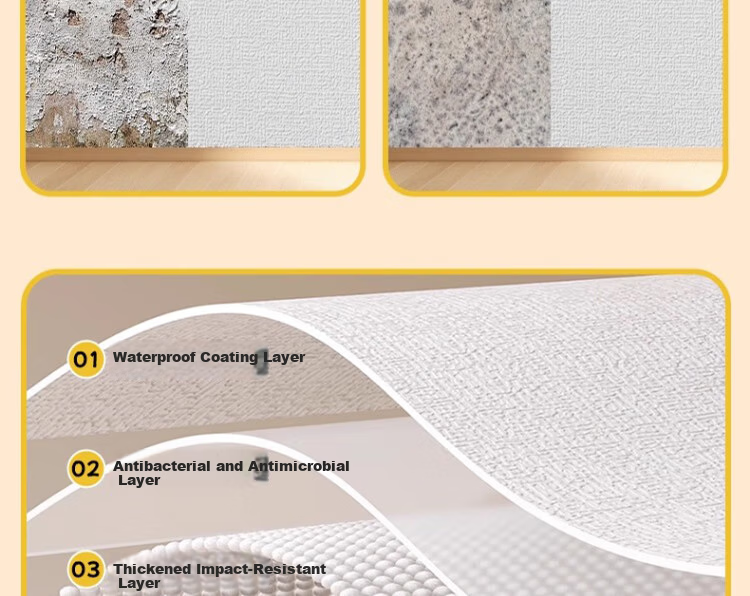 Zichen Self-Adhesive Waterproof Moisture-Proof 3D Wall Sticker Wallpaper for Walls, Anti-Dust, Mold-Resistant, Bedroom Wall Covering 13