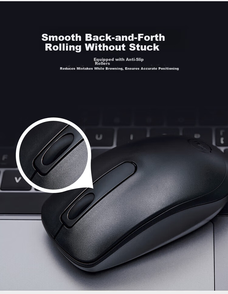 Dell WM118 Wireless Mouse Office Symmetric Mouse 2.4G Receiver Black 7