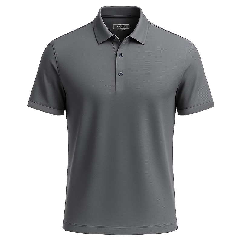YOUNGOR Men's Summer Short Sleeve Polo Shirt UPF100+ Antibacterial Sun Protection Cooling Business Outdoor Collared T-Shirt 513136D