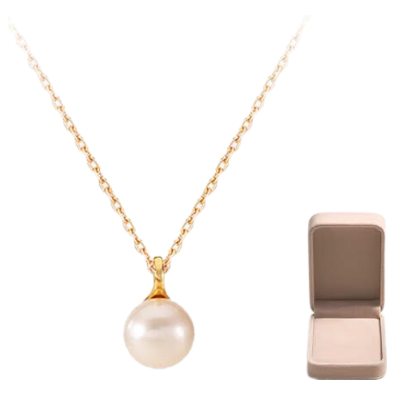 AJIDOU Women's Necklace, 925 Sterling Silver, Fashionable Freshwater Pearl Choker, Simple And Elegant, with Gift Box, Perfect for Girlfriend on Valentine's Day Or Women's Day