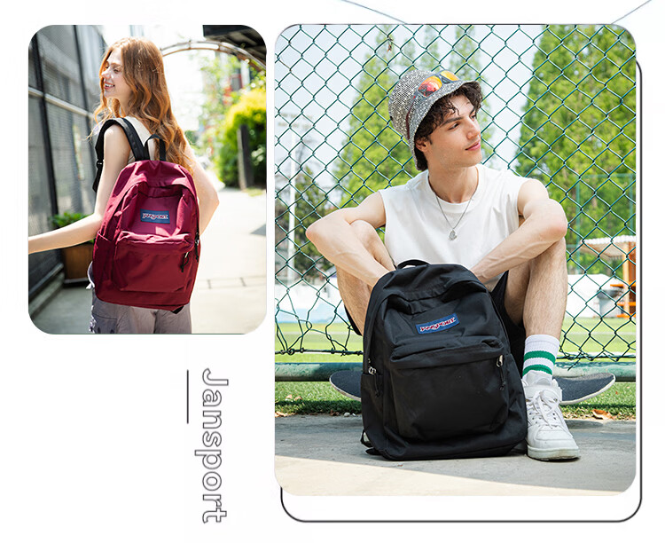 JANSPORT Jasper Backpack Women's Student School Bag Men's Sports Casual Solid Color Backpack 4QUT5M9 Dusk Purple 6