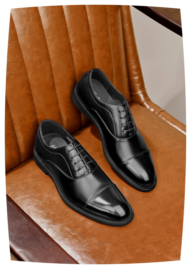HLA Men's Oxford Leather Dress Shoes Business Formal Comfortable Versatile Leather HAAPXM2FBA188 Black Size 40 17