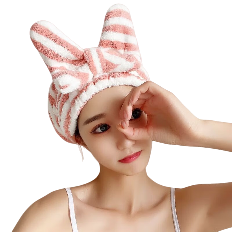 Fanyejia Thickened Hair Drying Cap, Coral Fleece Hair Towel, Portable Student Hair Wrap, Soft And Highly Absorbent, Quick-Drying Hair Wiping Cloth