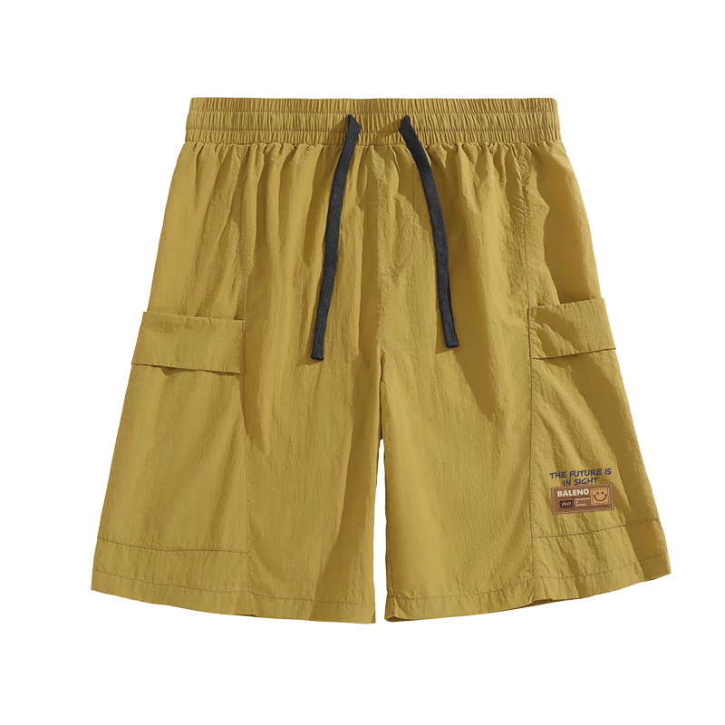 Baleno Men's Original Yarn Sun Protection Pocket Work Shorts Summer Cool Breathable Ice Feel Skin-Friendly Trendy Fashion Shorts