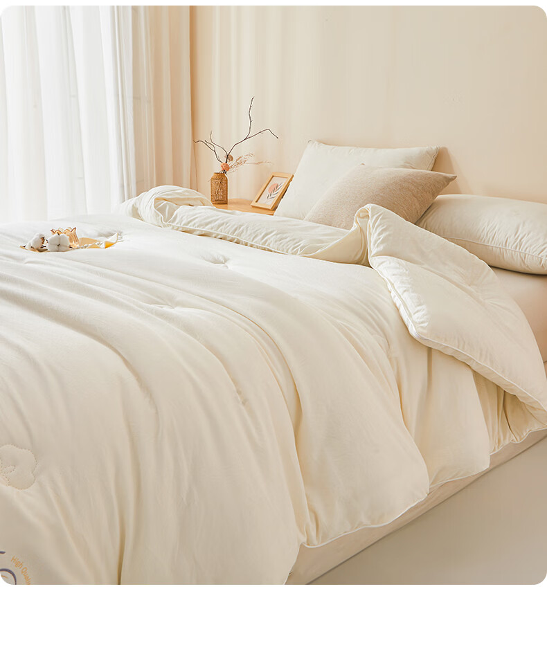 Hongdou A-Class Antibacterial Cotton Quilt Summer Cooling Quilt Thin Quilt Spring and Autumn Quilt 200x230cm 4 Jin White 9