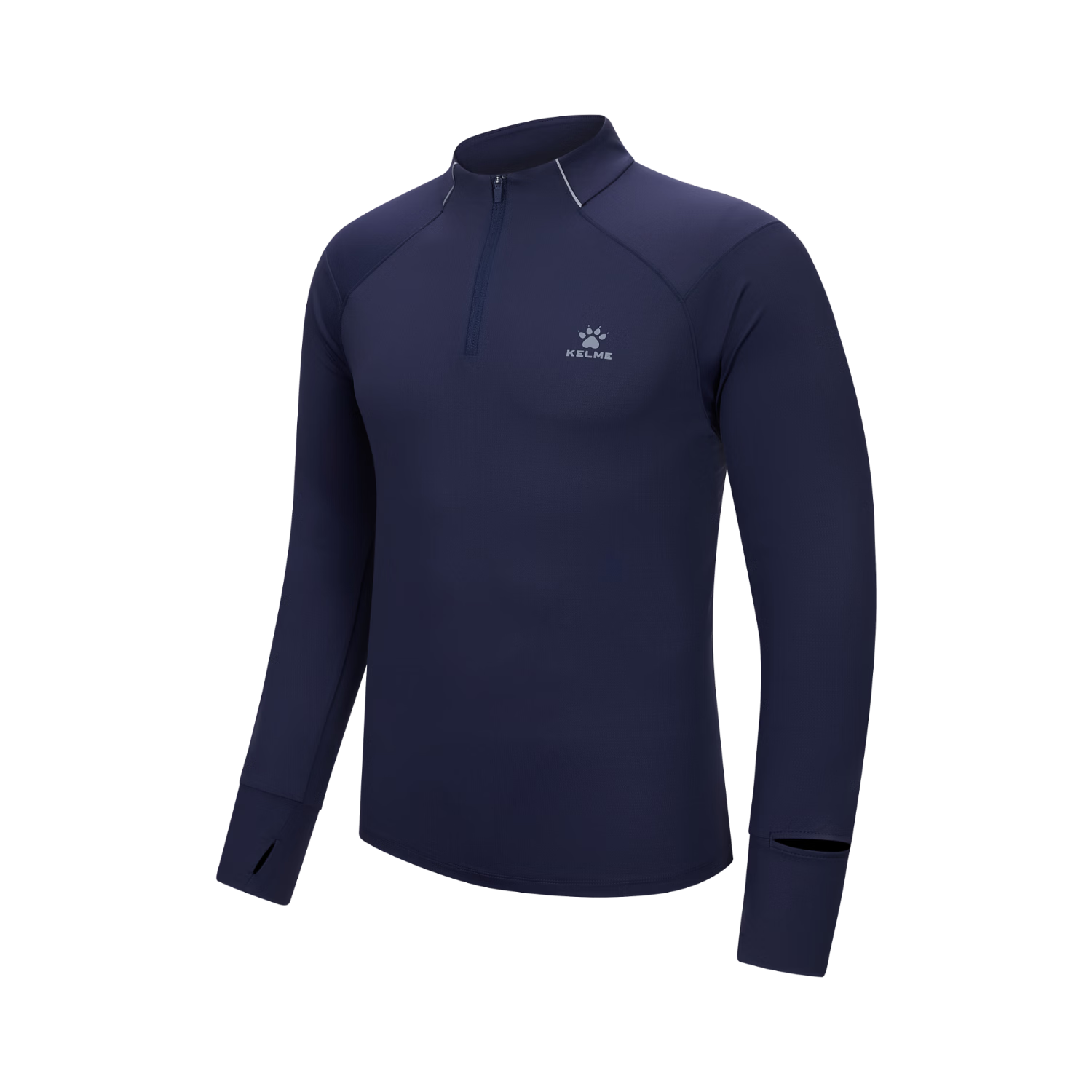 KELME Sun Protection Long-Sleeve T-Shirt, Running Quick-Dry Shirt, Half-Zip Lightweight Sports Top, Navy Blue [Men's Style], Size S