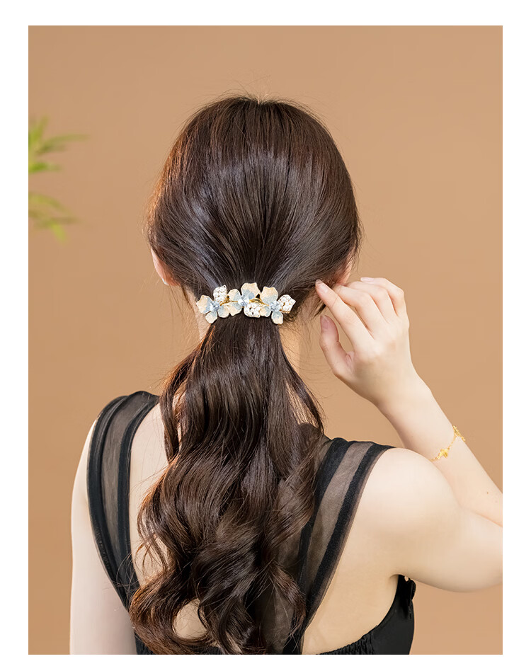 CHIMERA High-End Flower Hair Clip Half-Up Ponytail Spring Clip Hair Accessory for Women Birthday Gift 5
