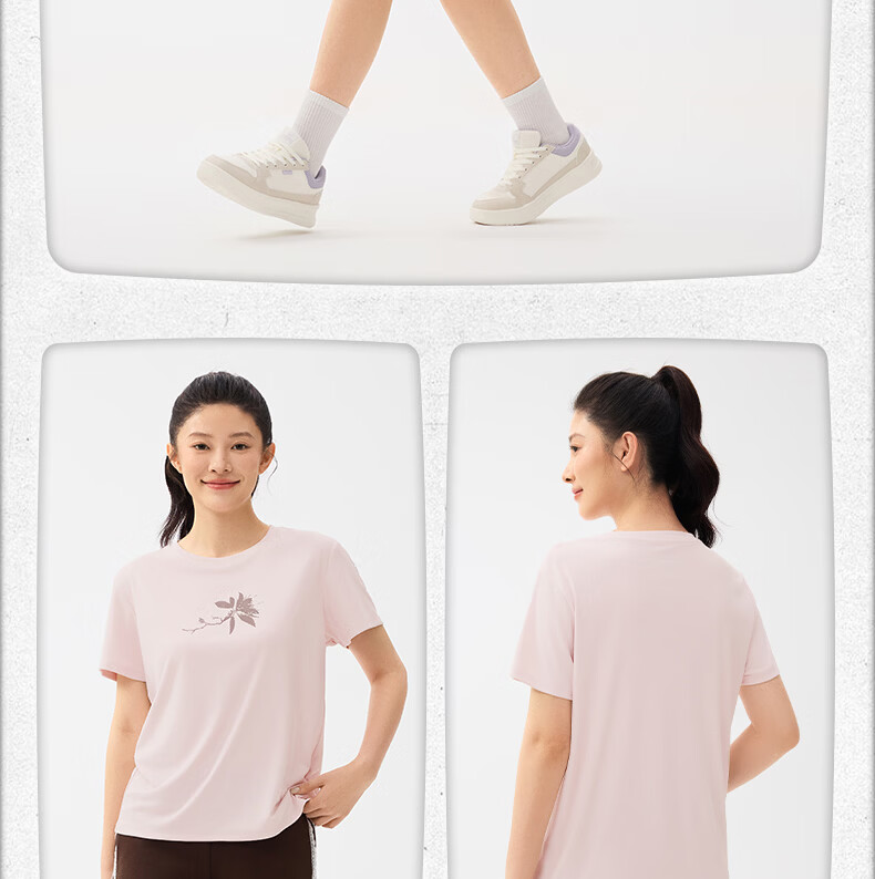 361° Women's Short Sleeve Spring Summer New Sports T-Shirt Quick-Dry Loose Casual Running Top 662624113-3 20
