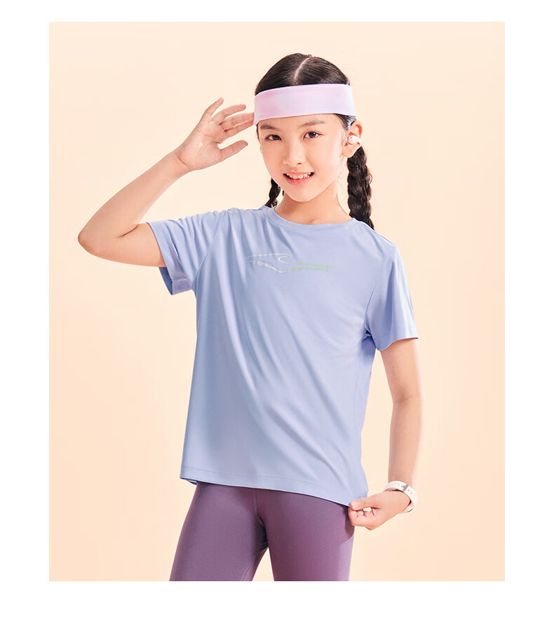 ERKE Kids Boys and Girls Quick-Dry Short Sleeve Children's Crew Neck Summer UV50+ Sun Protection T-Shirt White 110 24