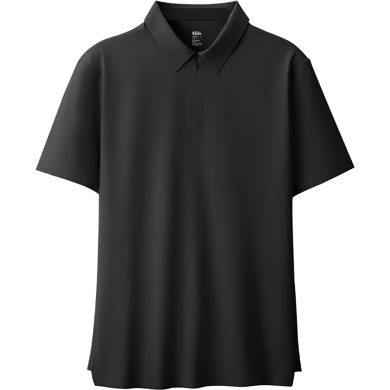 Beneunder Men's Polo Shirt Sweat-Resistant Breathable 5A Antibacterial Short Sleeve T-Shirt DR019 Dark Black L