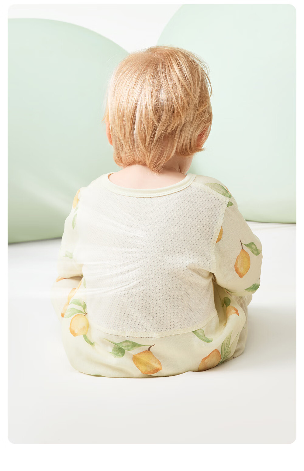 Betis Baby Summer Thin Romper Breathable Mesh Back Seven-Sleeve Air Conditioning Pajamas 4