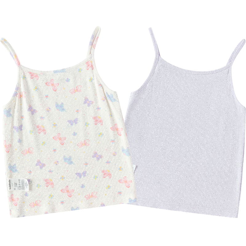 Balabala Baby Summer Vest Toddler Girls Sleeveless Cotton Soft Comfortable 2-Pack