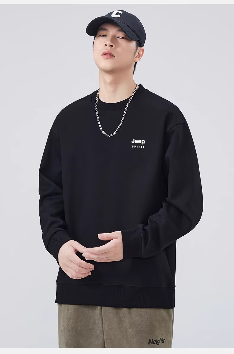 JEEP SPIRIT Men's Spring Casual Crew Neck Long Sleeve Pullover Sweatshirt L 15