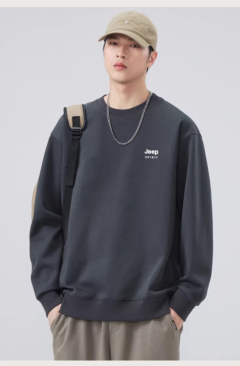 JEEP SPIRIT Men's Spring Casual Crew Neck Long Sleeve Pullover Sweatshirt L 18