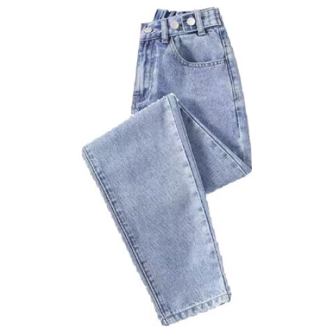 Jeanswest Women's Vintage Blue High-Waist Slim Straight Leg Jeans XS Autumn Casual