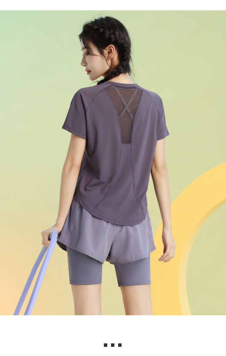 Baisirong Professional Women's Tennis Badminton Summer Short Sleeve Ultra-Light Quick-Dry Outdoor Cycling Fitness Running Sports Set 16
