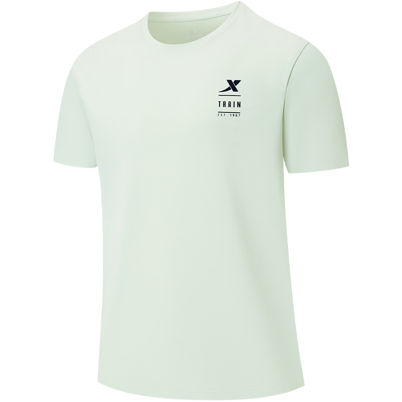 XTEP Men's Sports Short-Sleeve T-Shirt, Summer Quick-Dry Ice Silk Top for Outdoor Training And Students