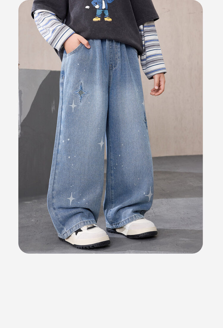 ASK JUNIOR Kids Boys Spring Denim Casual Straight Leg Pants Jeans Blue 110 1