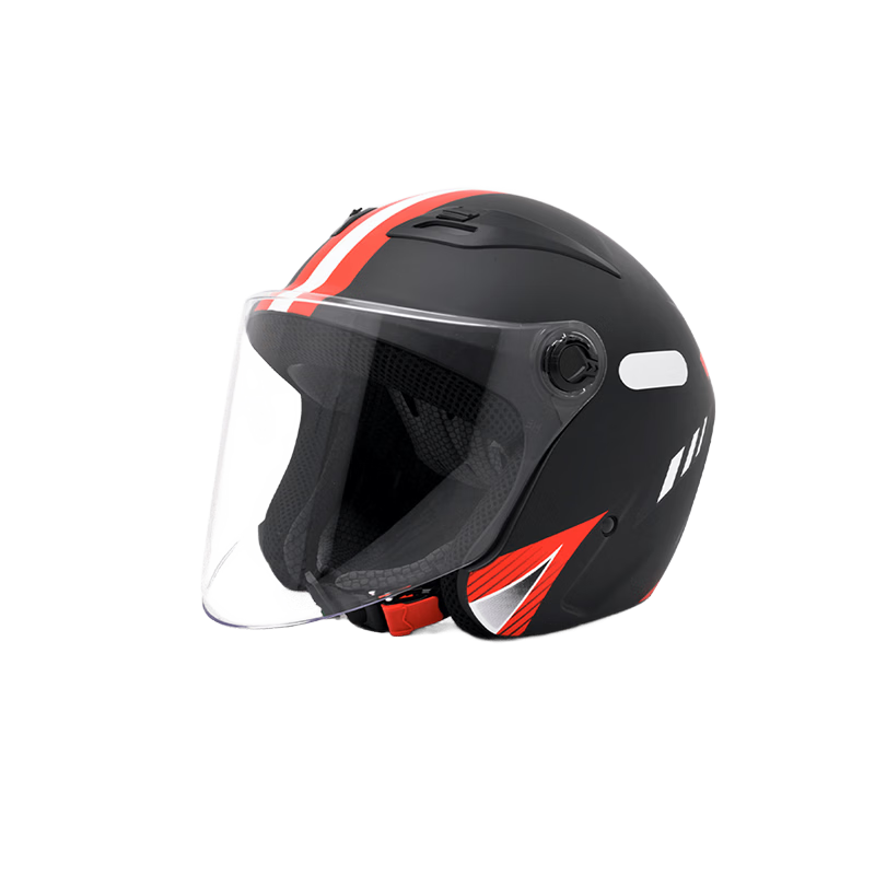 FEIKO Classic Black Racing Helmet with Dual Lenses, National Standard Certified, 3C Certified, Unisex, All-Season, Anti-Fall, Sun Protection, Breathable, One Size Fits All