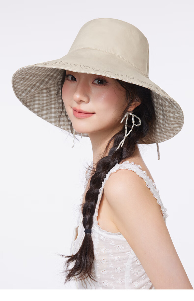 CACUSS Women's Wide Brim Sun Hat Summer Reversible Outdoor UV Protection Bucket Hat Yulan Blue 9