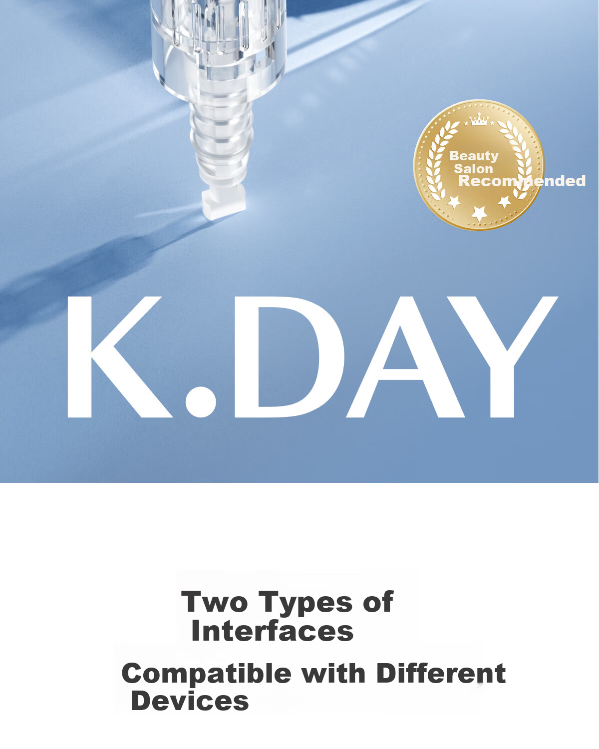 KDAY Transparent Needle Thread Screw Type Round Crystal Needle for Skin Beauty Device, Facial Beauty Device Special Needle 1