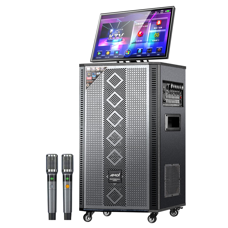 Amoi OK-71PRO Home KTV Sound System All-in-One Karaoke Machine Outdoor Trolley K-Song Complete Set Square Dance Speaker with Display Screen