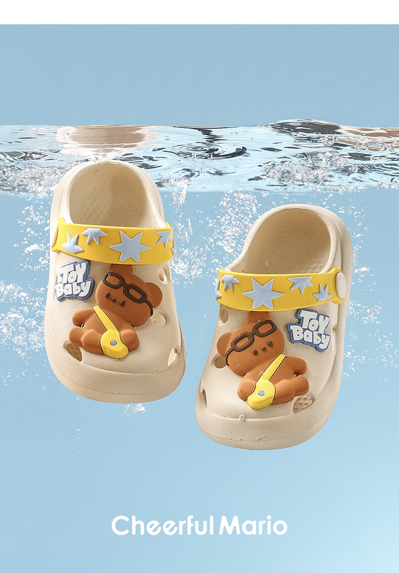 Cheerful Mario Girls Baby Clog Shoes Children's Princess Sandals Summer Soft Sole Breathable 1-3 Years Toddler Boys Cool Slippers 14