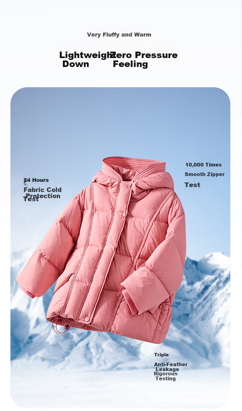 Disney Children's Down Jacket 2026 Autumn Winter New Boys' Red Mid-Length Coat Girls' New Year Outfit Kids' Clothing 4