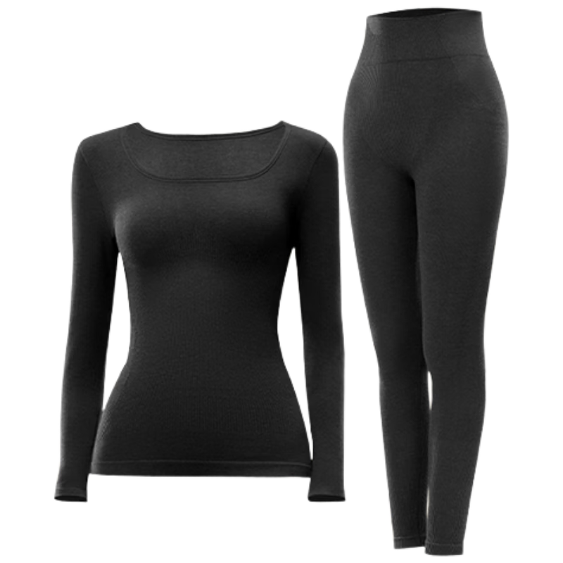 Herbal Original Thermal Underwear for Women [Cashmere Heat] Slim Fit Antibacterial Autumn Winter Body Shaping Set (Top & Bottom)
